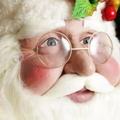 Large Santa Head with Red and Green Christmas Wall Hanging Wall Hangings And Signs|