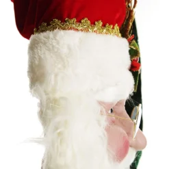 Large Santa Head with Red and Green Christmas Wall Hanging Wall Hangings And Signs|