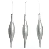 Large SIlver Christmas Long Drop Decoration - Set of 3 Finials And Drops|