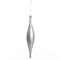 Large SIlver Christmas Long Drop Decoration - Set of 3 Finials And Drops|