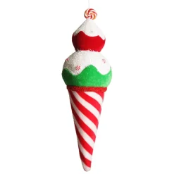 Large Velvet Candy Cane Ice Cream Cone Christmas Decoration Christmas Tree Decorations|