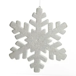 Large White Glitter Hanging Snowflake Snowflakes And Stars|