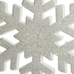 Large White Glitter Hanging Snowflake Snowflakes And Stars|