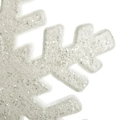Large White Glitter Hanging Snowflake Snowflakes And Stars|