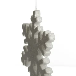 Large White Glitter Hanging Snowflake Snowflakes And Stars|