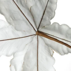 Large White Poinsettia Flower Pick with Silver Glitter Trim Christmas Flowers|