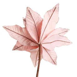Leather Look Blush Poinsettia Flower Stem Christmas Flowers|
