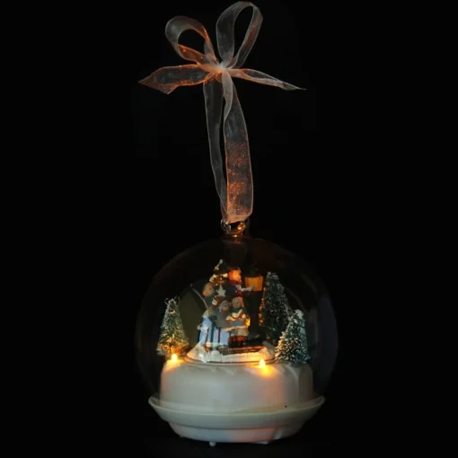 Lightup Christmas Carolers Glass Ball Light-Up Scenes And Ornaments|