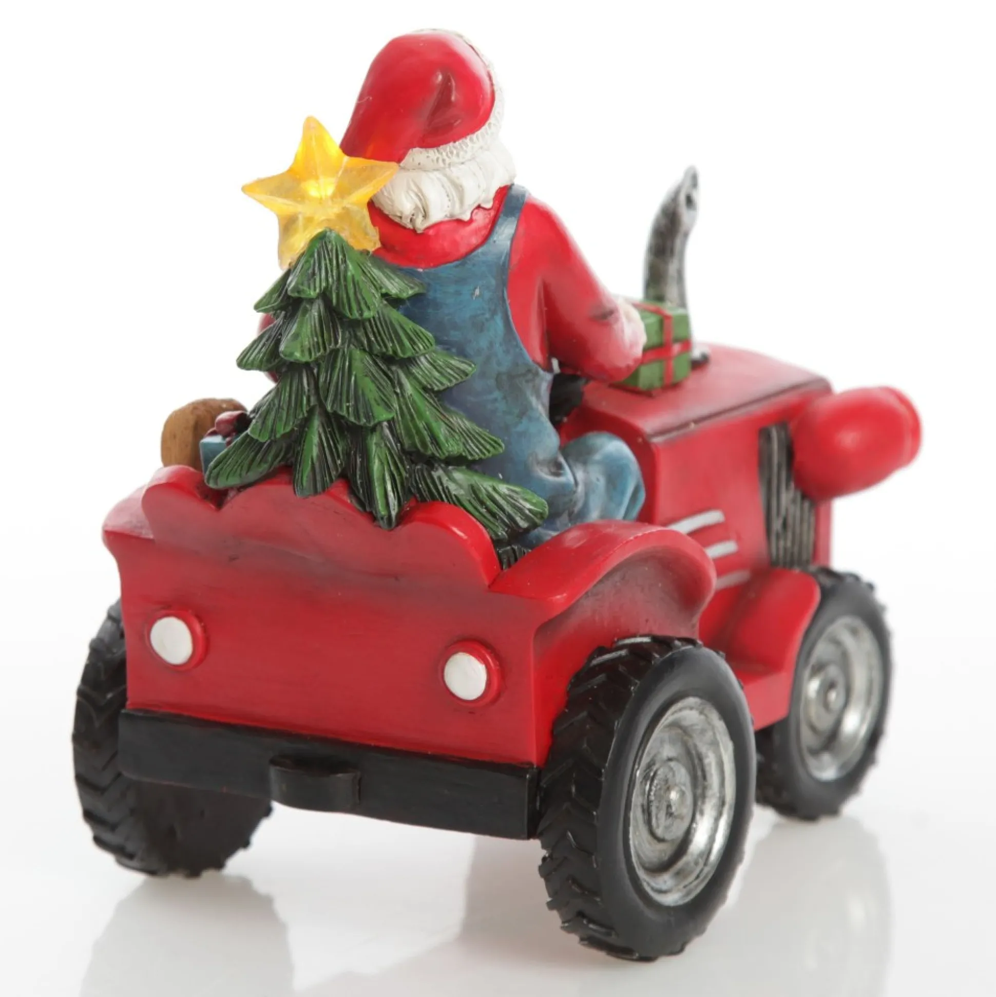 Lightup Santa on Tractor Christmas Ornament Light-Up Scenes And Ornaments|