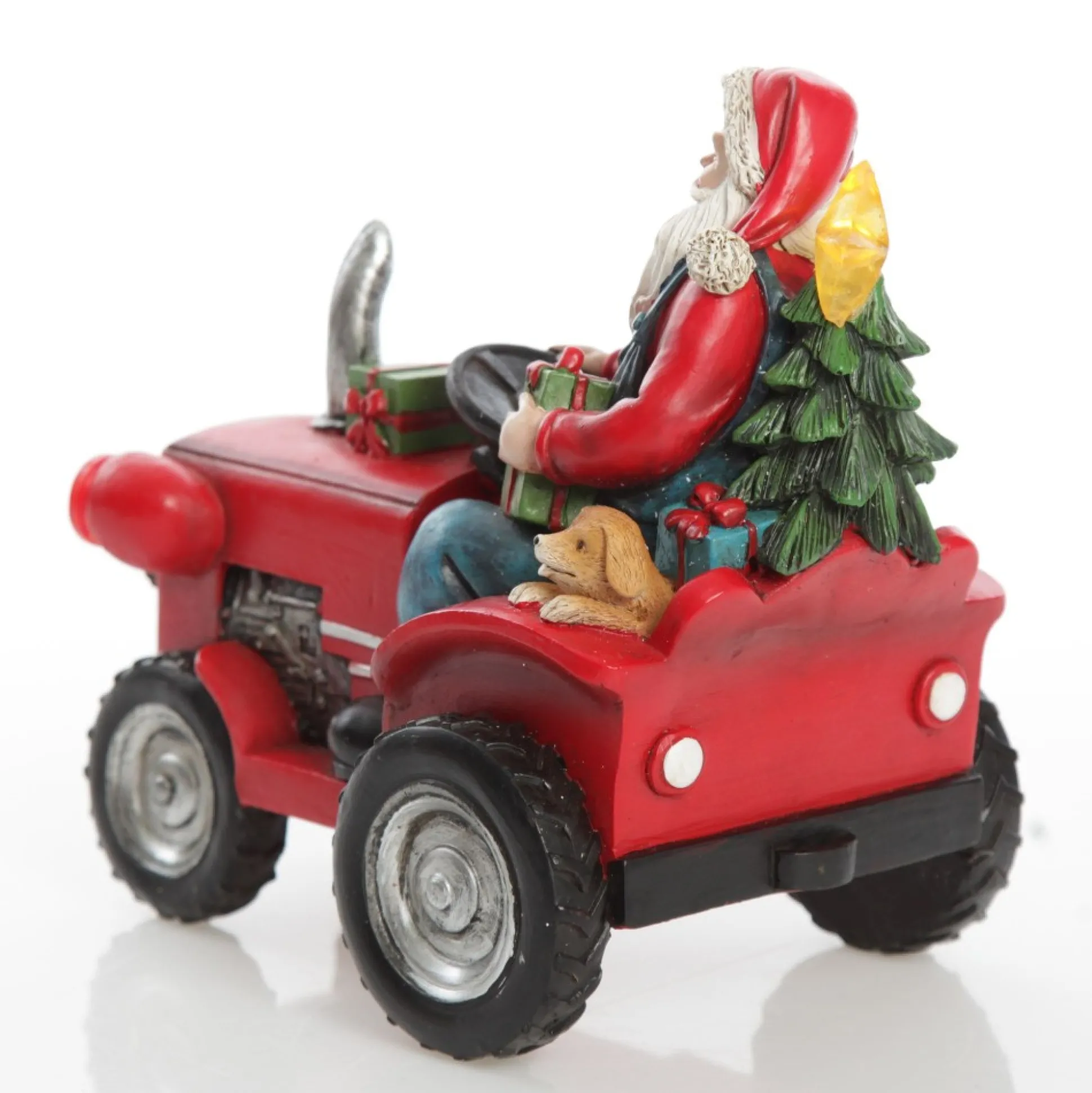Lightup Santa on Tractor Christmas Ornament Light-Up Scenes And Ornaments|