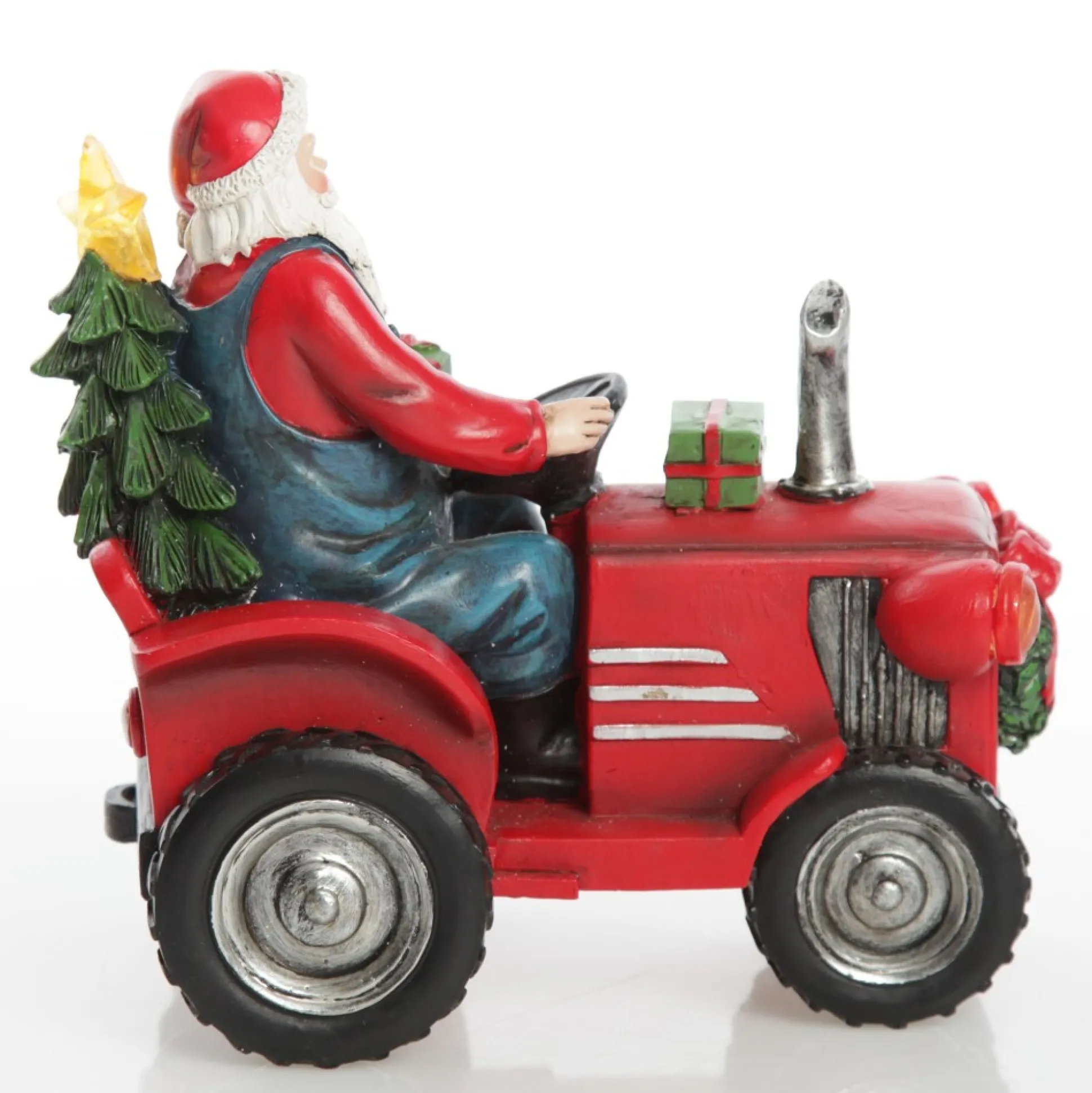 Lightup Santa on Tractor Christmas Ornament Light-Up Scenes And Ornaments|