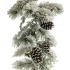 Lush Flocked Green Pine Christmas Garland with Pinecones Christmas Garlands|