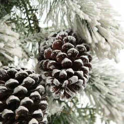 Lush Flocked Green Pine Christmas Garland with Pinecones Christmas Garlands|