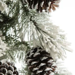 Lush Flocked Green Pine Christmas Garland with Pinecones Christmas Garlands|