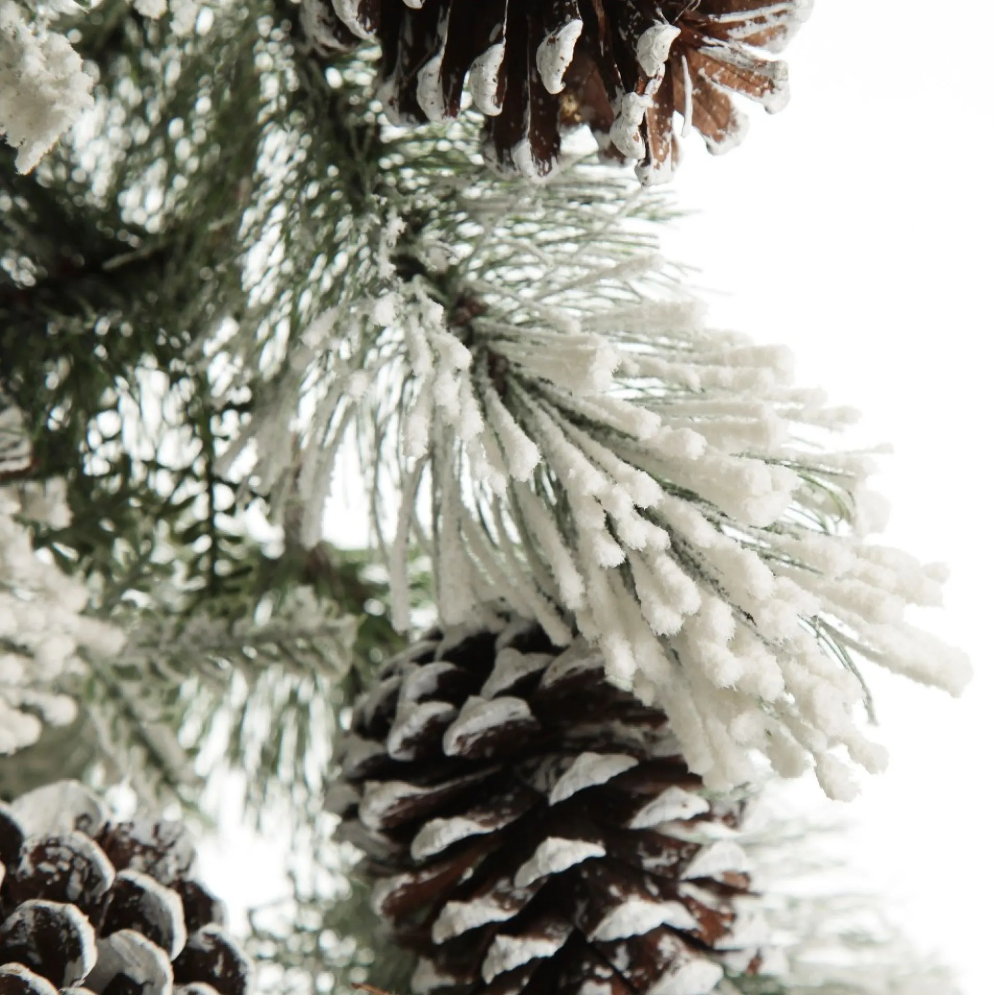 Lush Flocked Green Pine Christmas Garland with Pinecones Christmas Garlands|