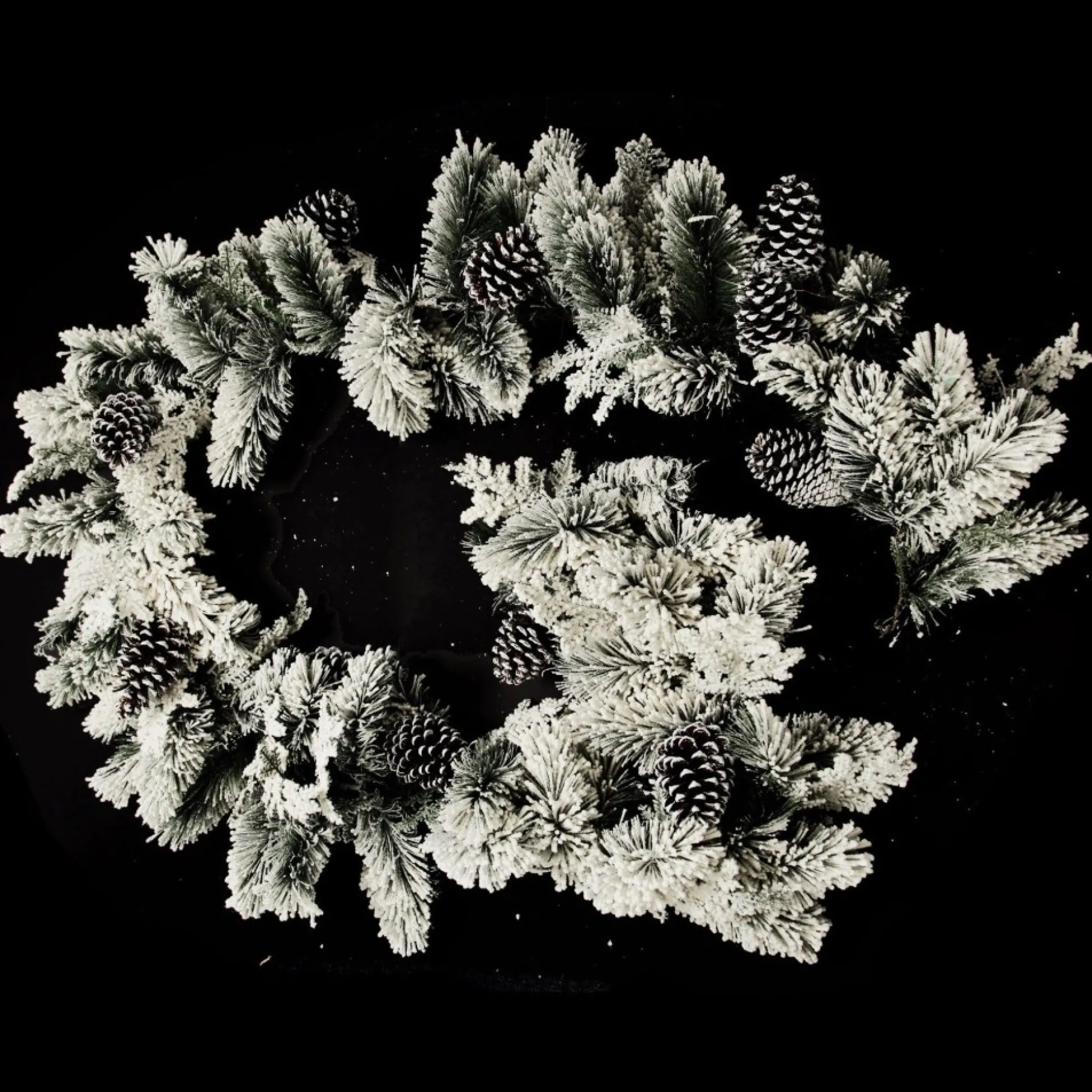 Lush Flocked Green Pine Christmas Garland with Pinecones Christmas Garlands|