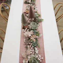 Luxe Pink Velvet Table Runner Christmas Table Decor|