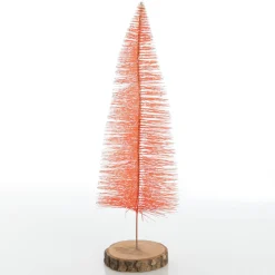Medium Apricot Wire Christmas Tree with Wood Base Table Top Christmas Trees|