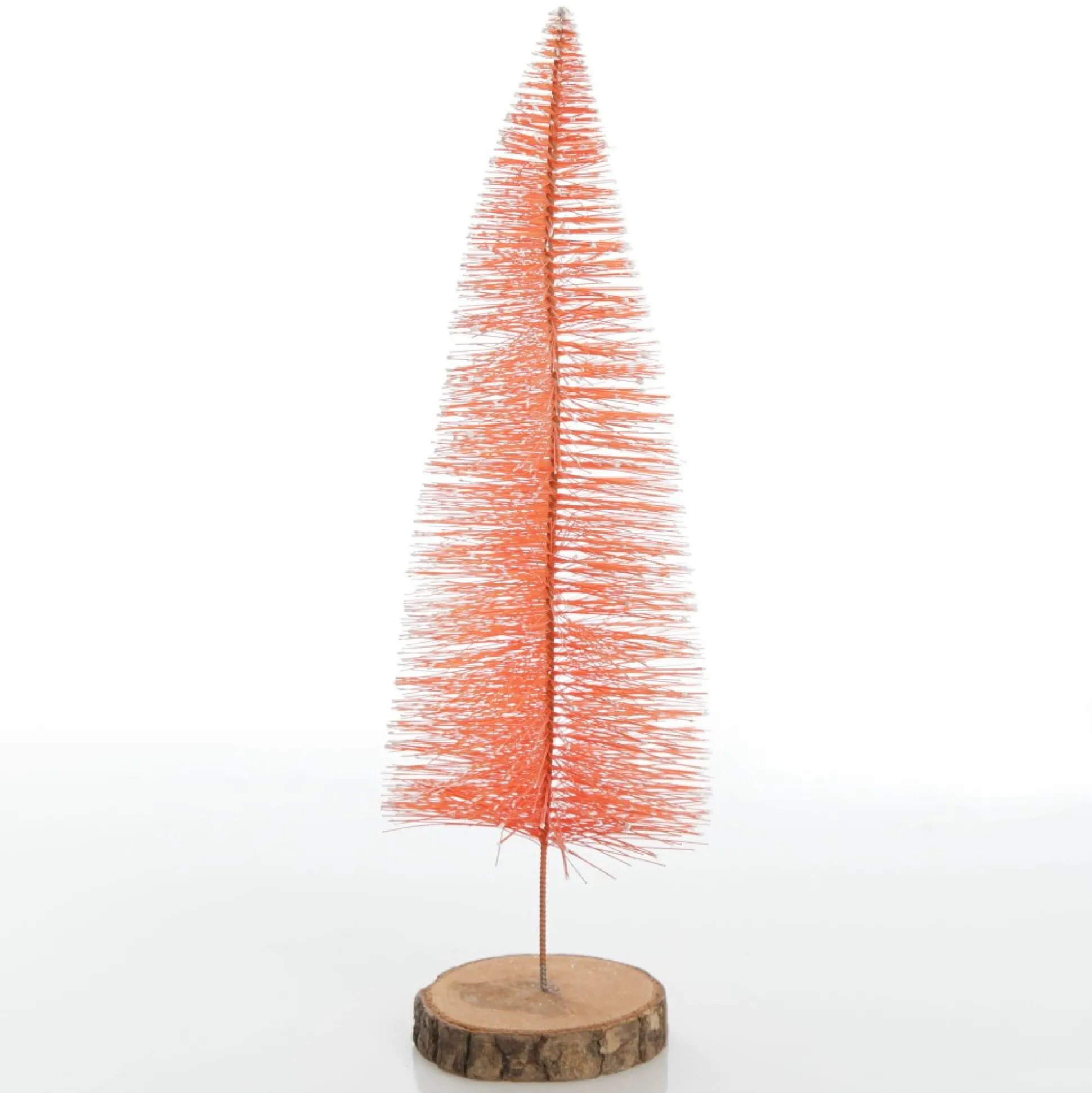 Medium Apricot Wire Christmas Tree with Wood Base Table Top Christmas Trees|