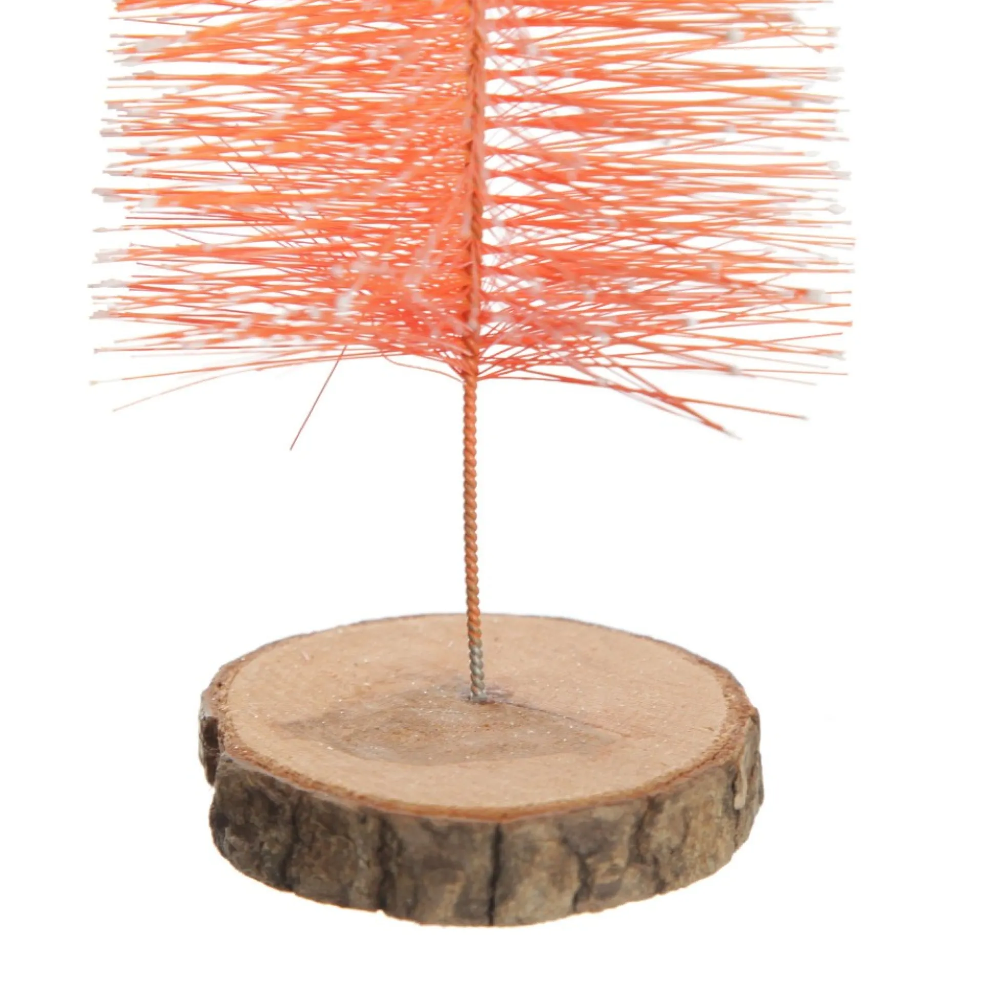 Medium Apricot Wire Christmas Tree with Wood Base Table Top Christmas Trees|
