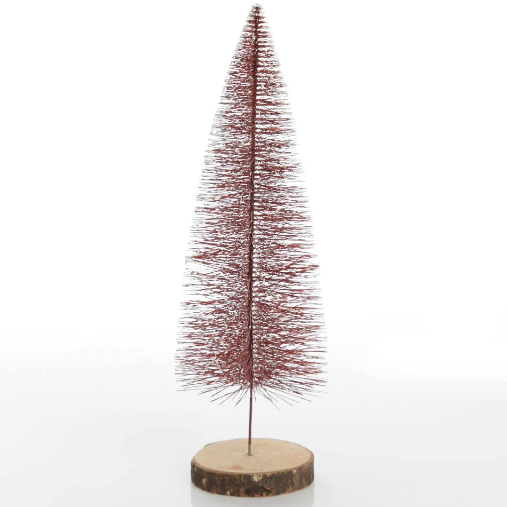 Medium Burgundy Wire Christmas Tree with Wood Base Table Top Christmas Trees|