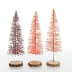 Medium Burgundy Wire Christmas Tree with Wood Base Table Top Christmas Trees|