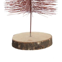 Medium Burgundy Wire Christmas Tree with Wood Base Table Top Christmas Trees|