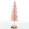 Medium Coral Wire Christmas Tree with Wood Base Table Top Christmas Trees|