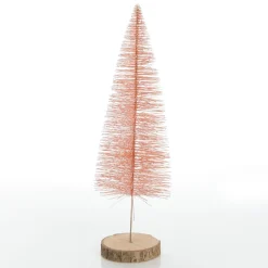 Medium Coral Wire Christmas Tree with Wood Base Table Top Christmas Trees|