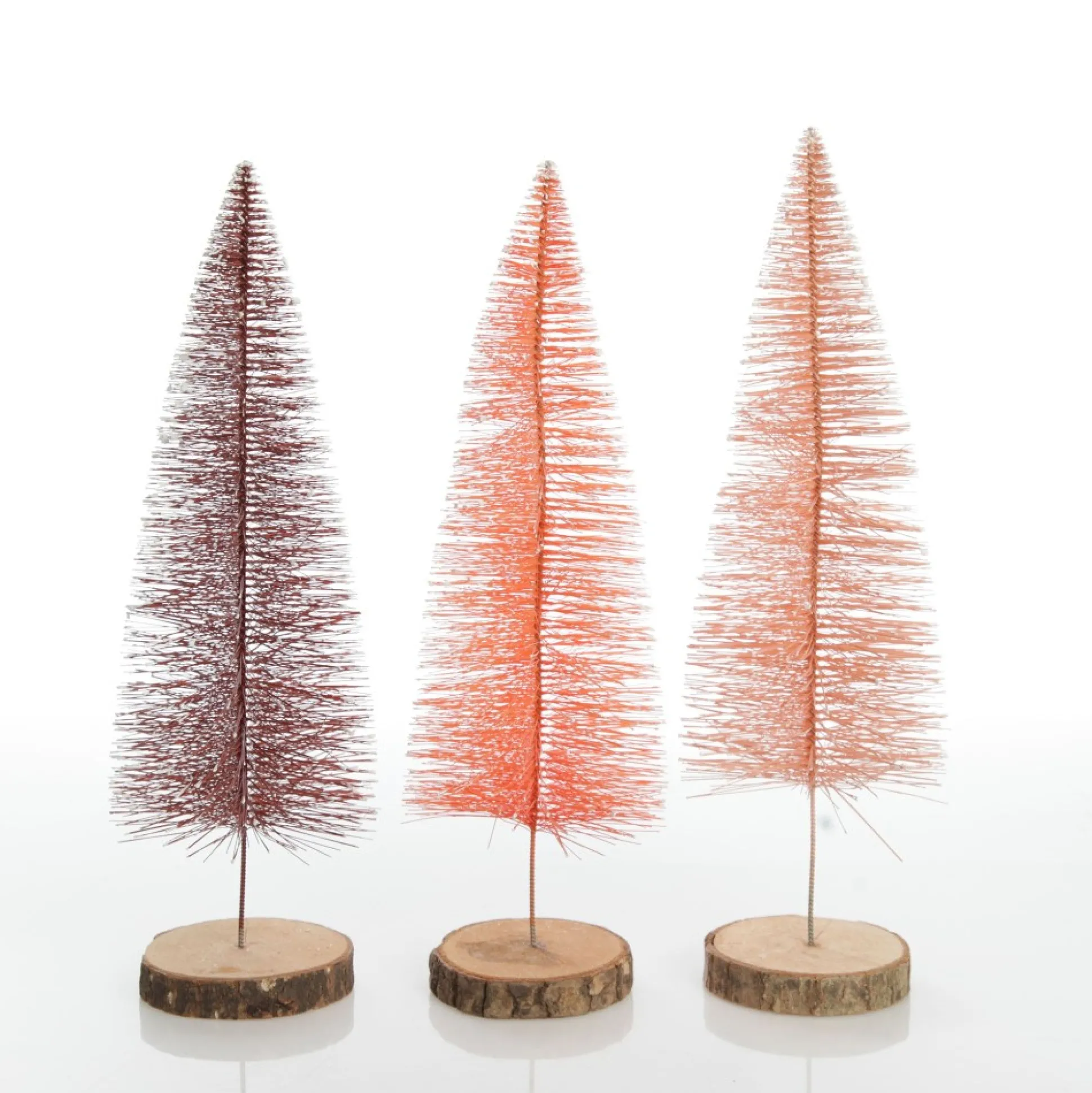 Medium Coral Wire Christmas Tree with Wood Base Table Top Christmas Trees|