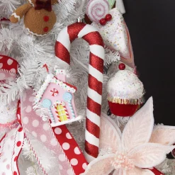 Medium Glitter Candy Cane Decorations - Set of 2 Christmas Tree Decorations|