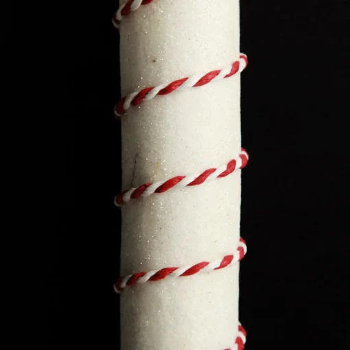 Medium Glitter with Braid and Twine Candy Cane Christmas Decoration - Set of 2 Christmas Tree Decorations|