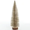 Medium Gold Bottle Brush Christmas Tree on Wooden Base Table Top Christmas Trees|