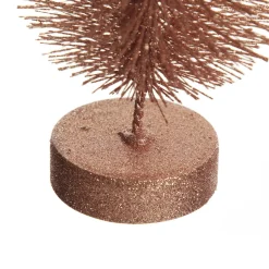 Medium Rose Gold Glitter Bottle Brush Christmas Tree Table Top Christmas Trees|