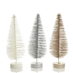 Medium Silver Glitter Bottle Brush Christmas Tree Table Top Christmas Trees|