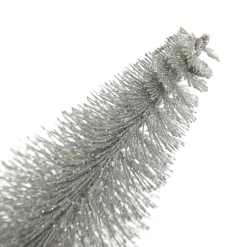 Medium Silver Glitter Bottle Brush Christmas Tree Table Top Christmas Trees|