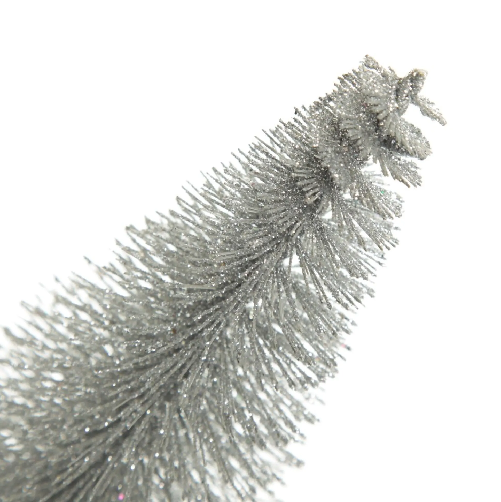 Medium Silver Glitter Bottle Brush Christmas Tree Table Top Christmas Trees|
