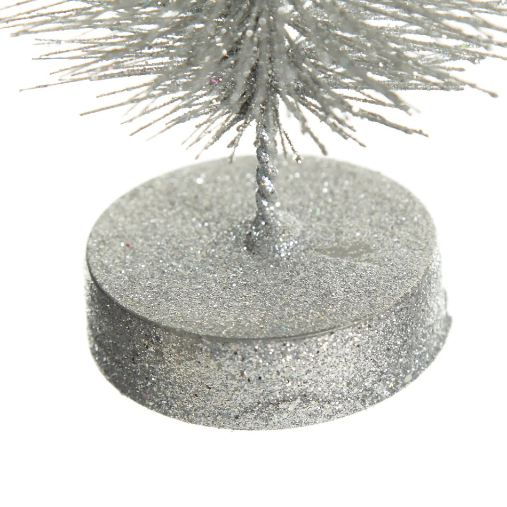 Medium Silver Glitter Bottle Brush Christmas Tree Table Top Christmas Trees|