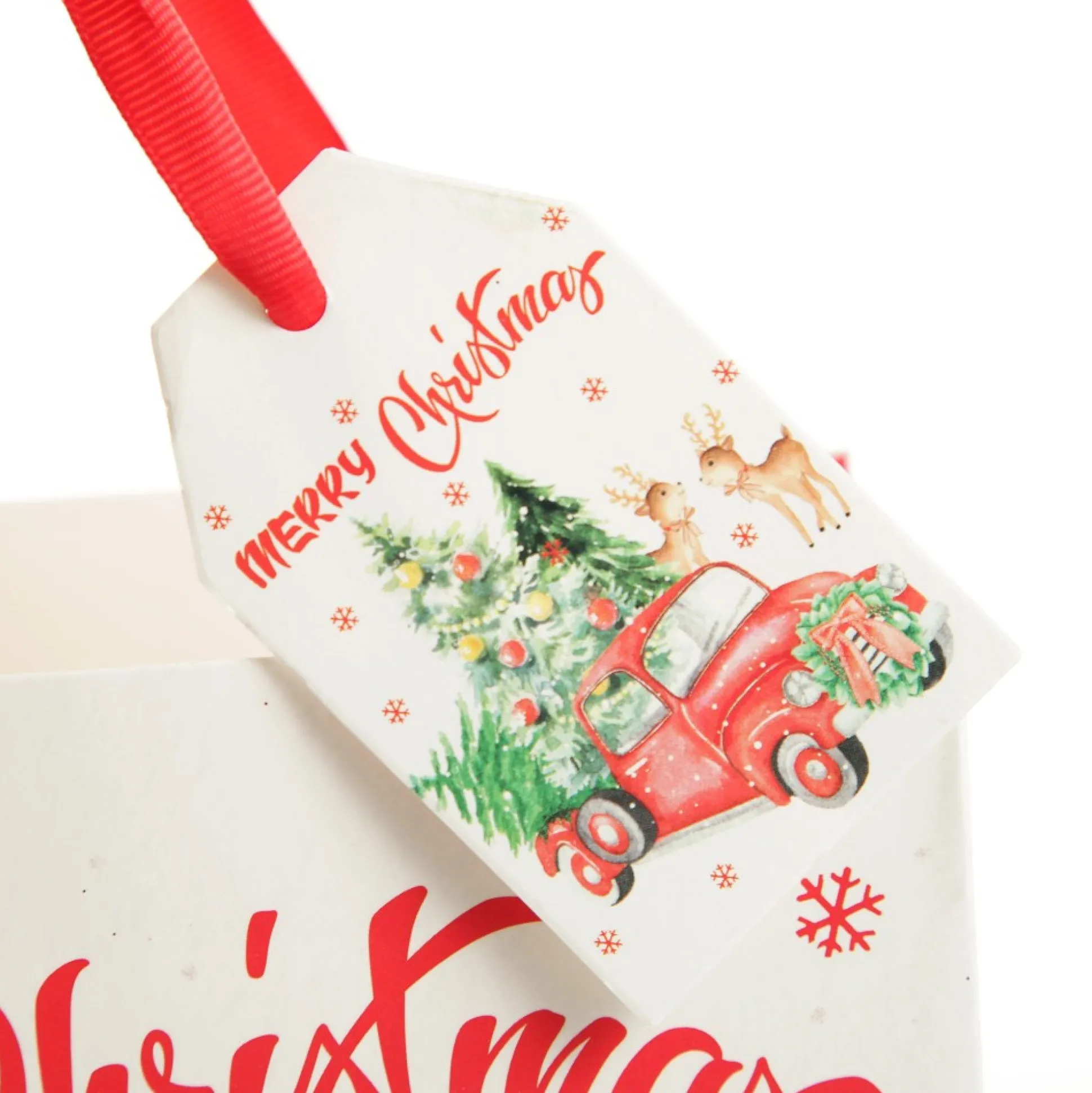 Merry Christmas Gift Bag - Red Ute with Deer Gift Wrap, Boxes, Bags & Tags|