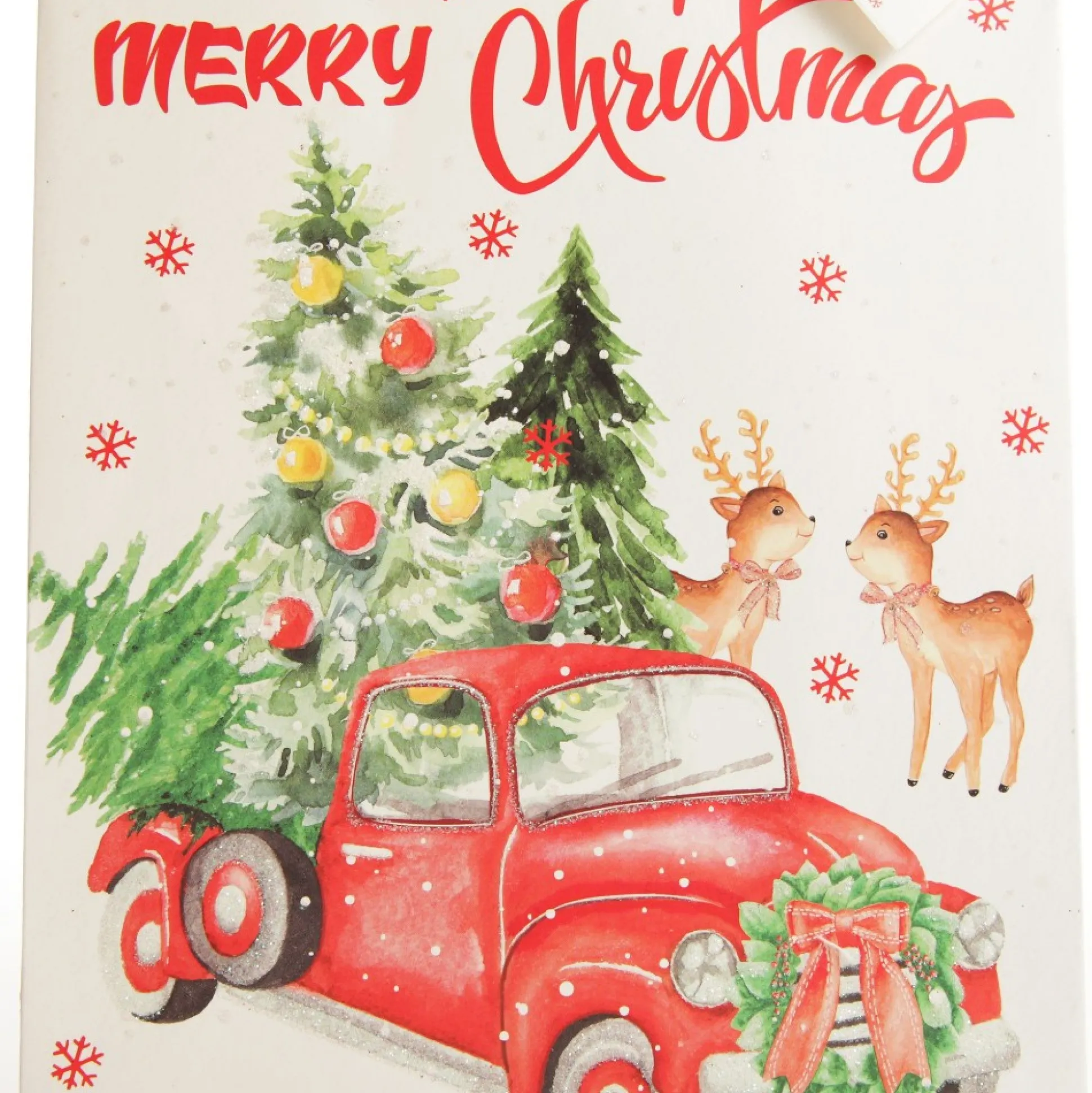 Merry Christmas Gift Bag - Red Ute with Deer Gift Wrap, Boxes, Bags & Tags|