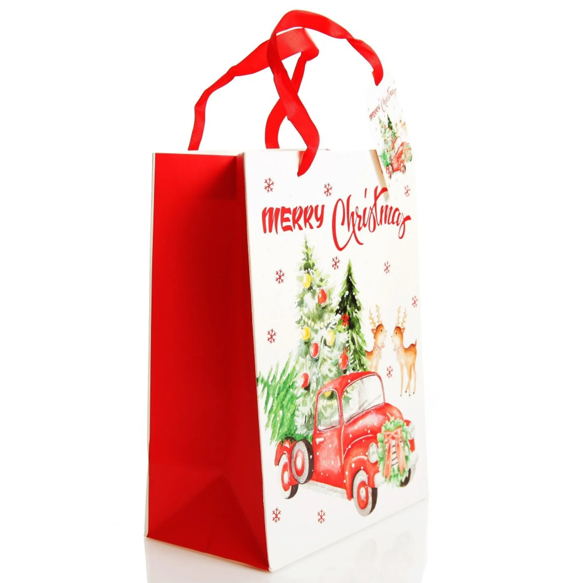 Merry Christmas Gift Bag - Red Ute with Deer Gift Wrap, Boxes, Bags & Tags|