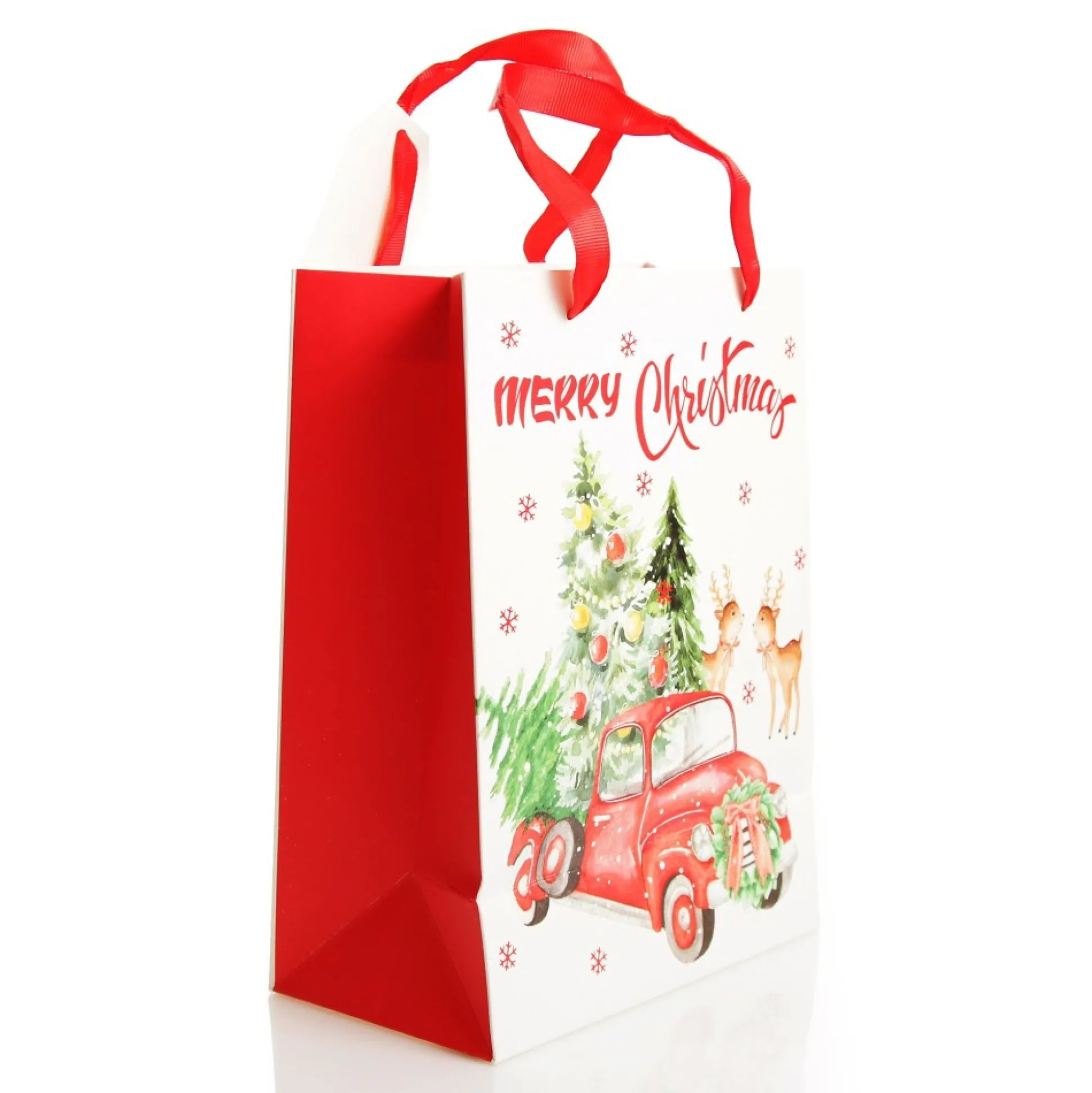 Merry Christmas Gift Bag - Red Ute with Deer Gift Wrap, Boxes, Bags & Tags|