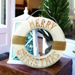 Merry Christmas Life Buoy Beach Wreath Christmas Wreaths|