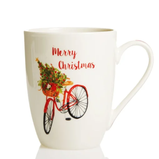 Merry Christmas Mug with Bicycle Christmas Wine Glasses And Mugs|