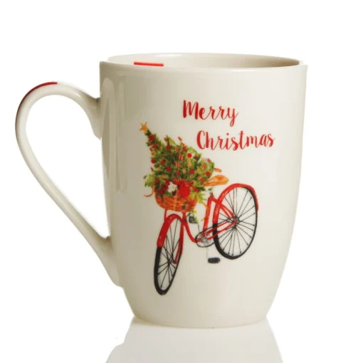 Merry Christmas Mug with Bicycle Christmas Wine Glasses And Mugs|