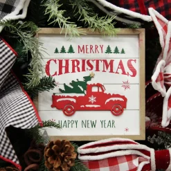 Merry Christmas Truck Wall Hanging Plaque Diy Wreaths|