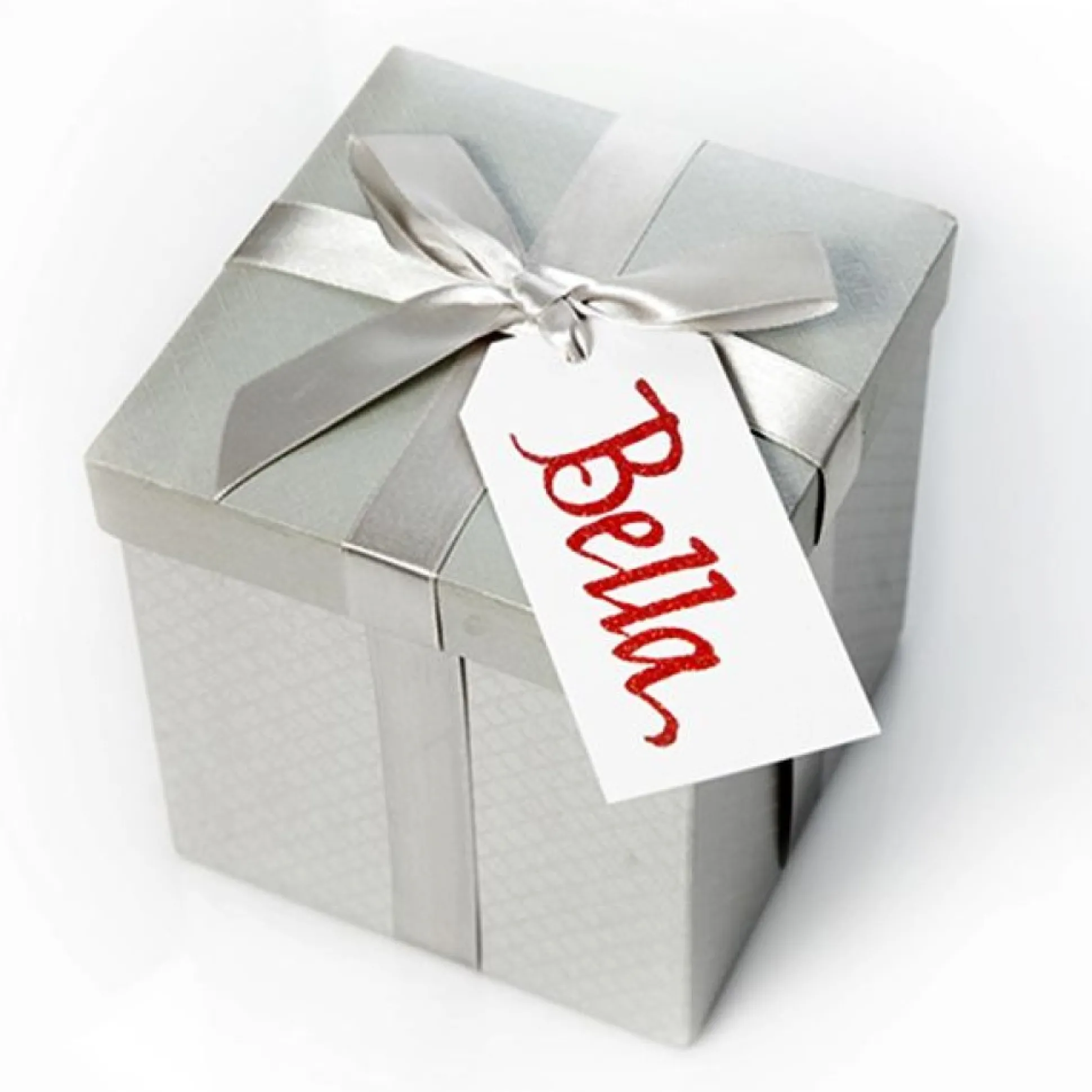 Metallic Silver Gift Box With Personalised Gift Tag Gift Wrap, Boxes, Bags & Tags|