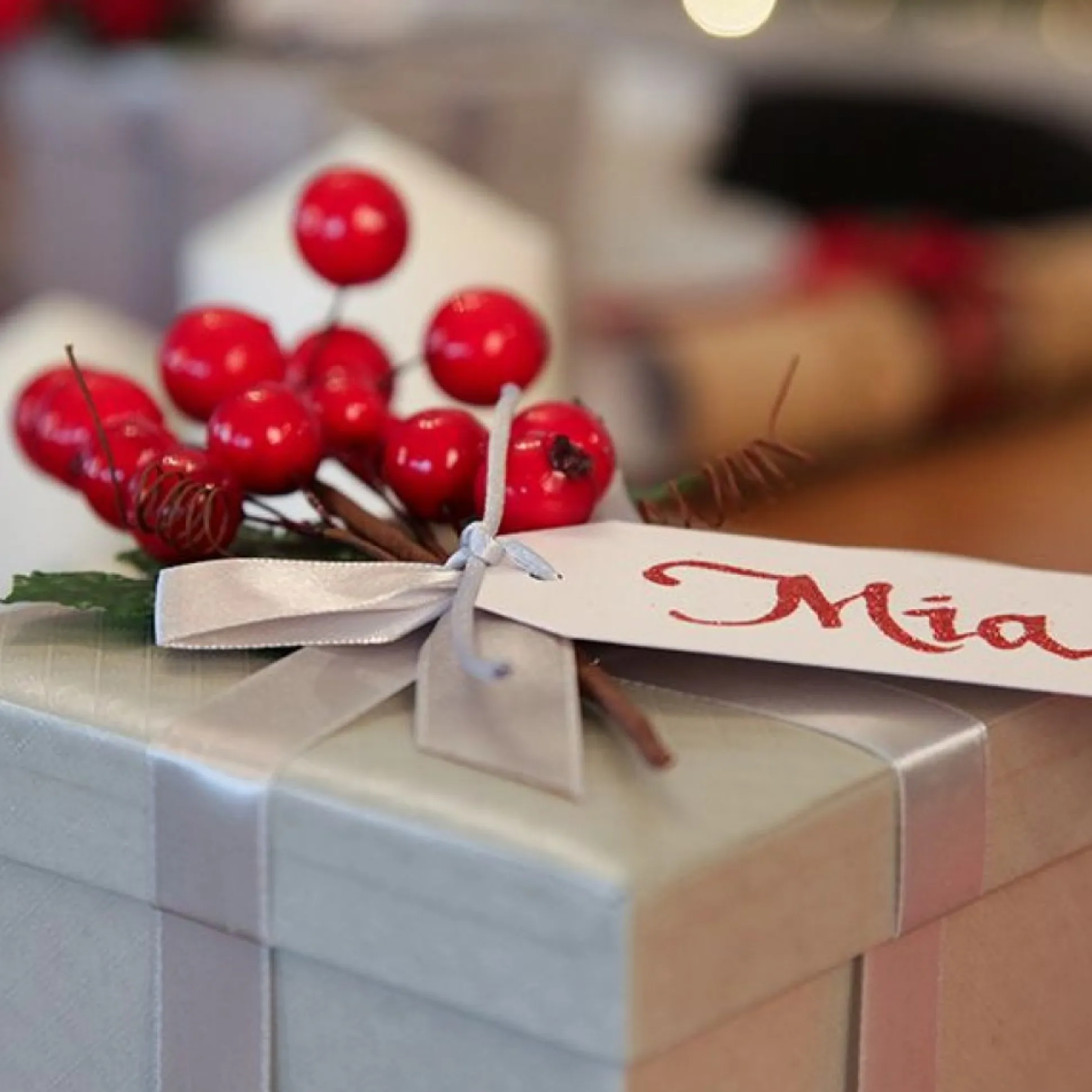 Metallic Silver Gift Box With Personalised Gift Tag Gift Wrap, Boxes, Bags & Tags|