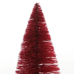 Mini Burgundy Bottle Brush Tree - Set of 2 Table Top Christmas Trees|