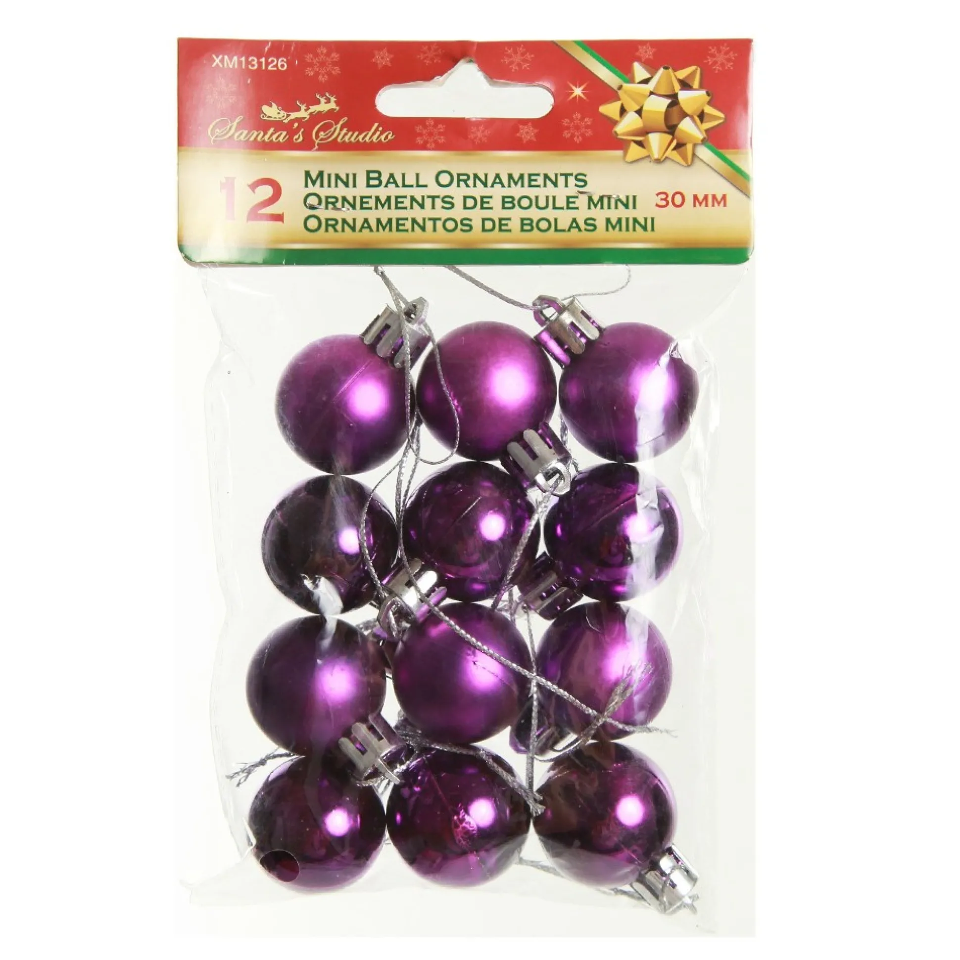 Mini Shatterproof Christmas Baubles - Pack of 12 Craft Baubles|